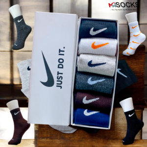 Premium  Nike mid crew Socks Combo pack 6 pair 1 box