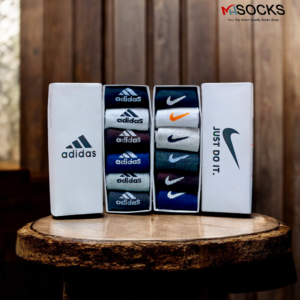 Premium  Adidas,Nike, mix  mid Socks Combo pack (6 pair 1 box)